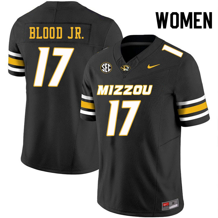 Women #17 Harold Blood Jr. Missouri Tigers College Football Jerseys Stitched-Black